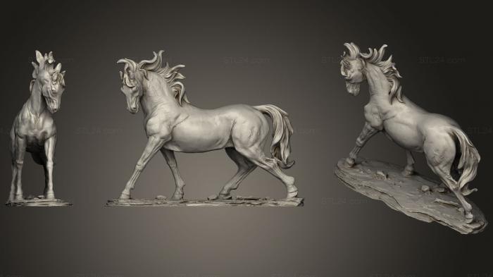 Статуэтки животных (Лошадь (1), STKJ_1067) 3D модель для ЧПУ станка